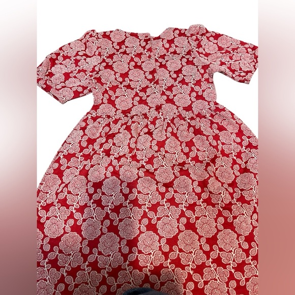 Janie and Jack Red Floral Lace Dress - Picture 3 of 5